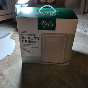 New Open Box Mario Badescu LED Mirrored Beauty Skincare & Makeup Fridge Storage